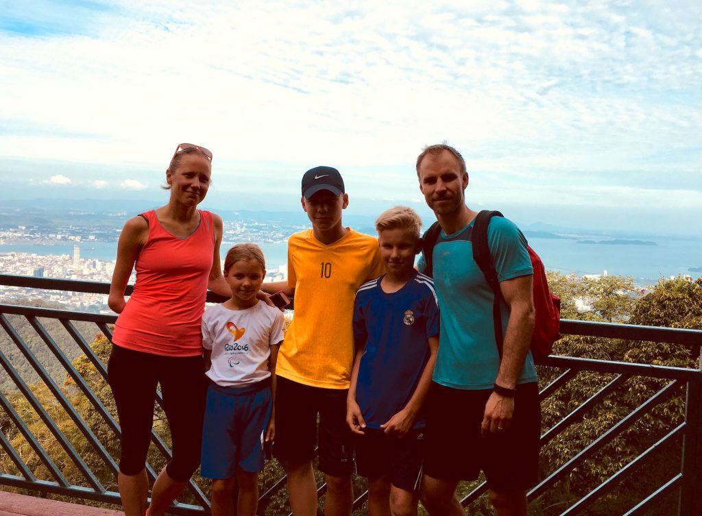 Matti Kontsas and his family in Malesia